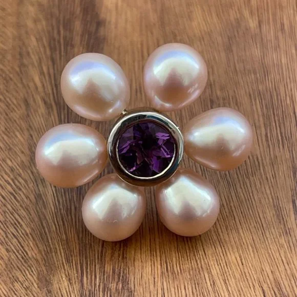 Tiffany & Co. Iredesse rosette pearl and amethyst earrings